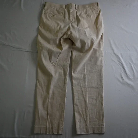 J.CREW 33x30 H4145 Khaki Stretch Cotton Somelos Ludlow Slim‎ Mens Dress Pants